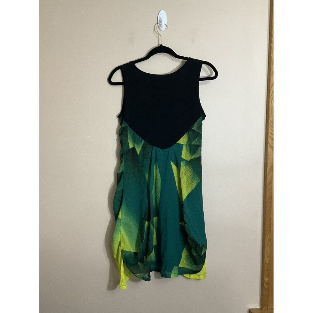 2026 Deux Mille Vingt Six Womens Midi Dress Size 1/Small Black Green Colorful - Picture 3 of 7